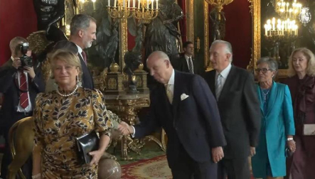 Taberna, durante la recepción en el Palacio Real