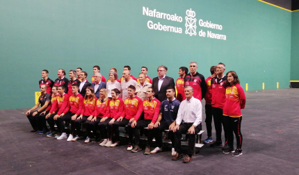 Presentación de la selección española de pelota en el Navarra Arena