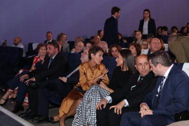 Foto de la reina Letizia durante su visita a Tudela para participar en un homenaje a Pilar Miró en el marco del Festival Ópera Prima.