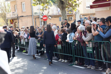 Foto de la reina Letizia durante su visita a Tudela para participar en un homenaje a Pilar Miró en el marco del Festival Ópera Prima.