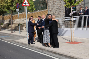 Foto de la reina Letizia durante su visita a Tudela para participar en un homenaje a Pilar Miró en el marco del Festival Ópera Prima.