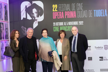 Foto de la reina Letizia durante su visita a Tudela para participar en el homenaje a Pilar Miró en el marco del Festival Ópera Prima