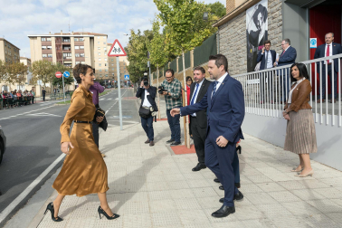 Foto de la reina Letizia durante su visita a Tudela para participar en el homenaje a Pilar Miró en el marco del Festival Ópera Prima
