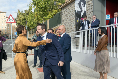 Foto de la reina Letizia durante su visita a Tudela para participar en el homenaje a Pilar Miró en el marco del Festival Ópera Prima