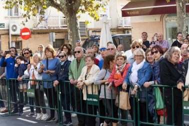 Foto de la reina Letizia durante su visita a Tudela para participar en el homenaje a Pilar Miró en el marco del Festival Ópera Prima