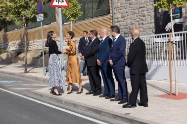 Foto de la reina Letizia durante su visita a Tudela para participar en el homenaje a Pilar Miró en el marco del Festival Ópera Prima