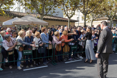 Foto de la reina Letizia durante su visita a Tudela para participar en el homenaje a Pilar Miró en el marco del Festival Ópera Prima