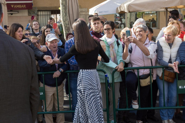 Foto de la reina Letizia durante su visita a Tudela para participar en el homenaje a Pilar Miró en el marco del Festival Ópera Prima