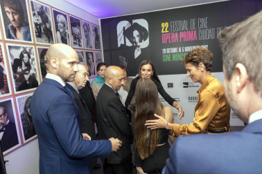 Foto de la reina Letizia durante su visita a Tudela para participar en el homenaje a Pilar Miró en el marco del Festival Ópera Prima