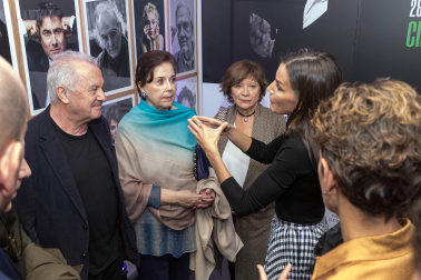 Foto de la reina Letizia durante su visita a Tudela para participar en el homenaje a Pilar Miró en el marco del Festival Ópera Prima