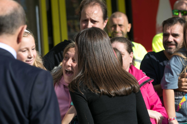 Foto de la reina Letizia durante su visita a Tudela para participar en el homenaje a Pilar Miró en el marco del Festival Ópera Prima