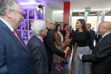Foto de la reina Letizia durante su visita a Tudela para participar en el homenaje a Pilar Miró en el marco del Festival Ópera Prima