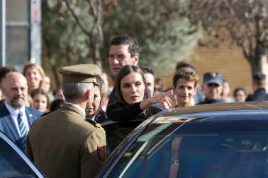 Foto de la reina Letizia durante su visita a Tudela para participar en el homenaje a Pilar Miró en el marco del Festival Ópera Prima