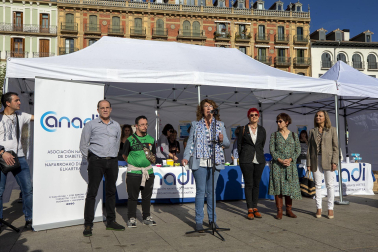 Imagen de los actos organizados por la Asociación Navarra de Diabetes (ANADI) en la plaza del Castillo de Pamplona con motivo del Día Mundial de la Diabetes.