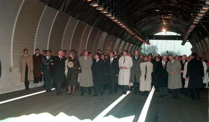 Visita de los Reyes de España a Navarra con motivo de la inauguración de los túneles de Belate, en una foto de archivo de 1997.
