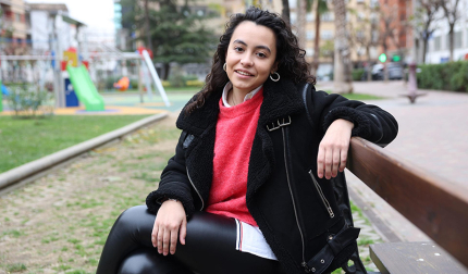 Miriam Gastón, accésit del concurso, fotografiada en Tudela