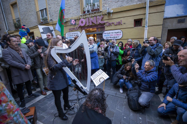 Celebración del 150 aniversario de la churrería La Mañueta en Pamplona.