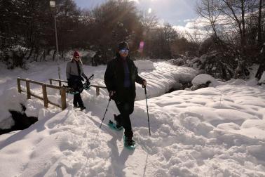 Fotos del ambiente en la nieve en Roncesvalles.