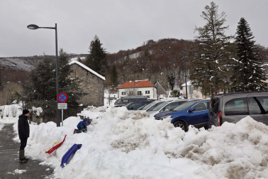 Fotos del ambiente en la nieve en Roncesvalles.