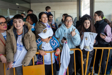 Llegada del Real Madrid al aeropuerto de Noáin./