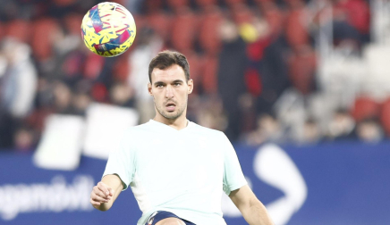 Unai García, en el calentamiento