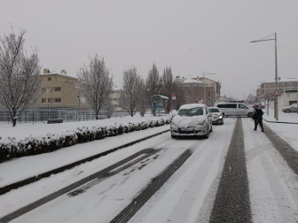 Fotos de la nevada de este lunes en Tierra Estella. /