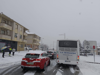 Fotos de la nevada de este lunes en Tierra Estella. /
