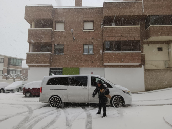 Fotos de la nevada de este lunes en Tierra Estella. /