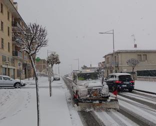 Fotos de la nevada de este lunes en Tierra Estella. /