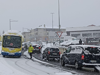Fotos de la nevada de este lunes en Ayegui. /