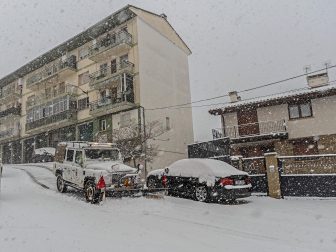 Fotos de la nevada de este lunes en Tierra Estella. /