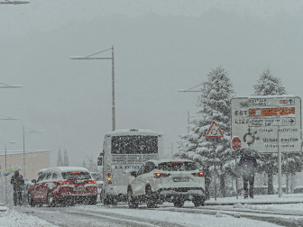 Fotos de la nevada de este lunes en Tierra Estella. /