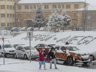 Fotos de la nevada de este lunes en Tierra Estella. /
