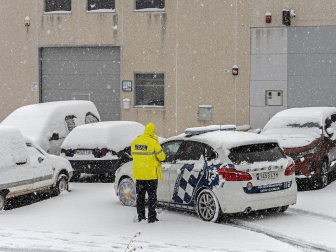 Fotos de la nevada de este lunes en Tierra Estella. /
