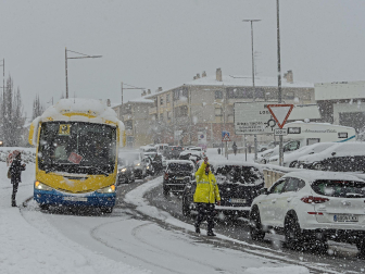 Fotos de la nevada de este lunes en Tierra Estella. /