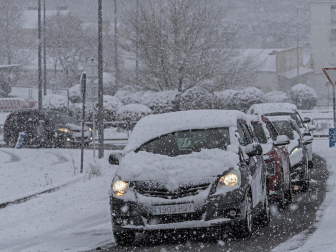 Fotos de la nevada de este lunes en Tierra Estella. /