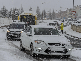 Fotos de la nevada de este lunes en Tierra Estella. /
