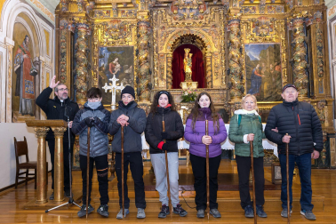 Peregrinos de la Ribera, durante la primera Javierada de 2023.