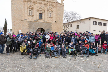 Peregrinos de la Ribera, durante la primera Javierada de 2023.