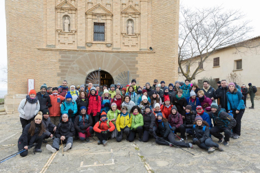 Peregrinos de la Ribera, durante la primera Javierada de 2023.
