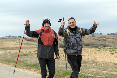 Peregrinos de la Ribera, durante la primera Javierada de 2023.