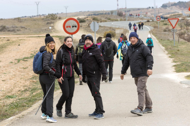 Peregrinos de la Ribera, durante la primera Javierada de 2023.