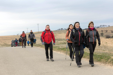 Peregrinos de la Ribera, durante la primera Javierada de 2023.