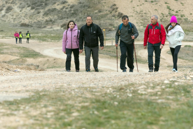Peregrinos de la Ribera, durante la primera Javierada de 2023.