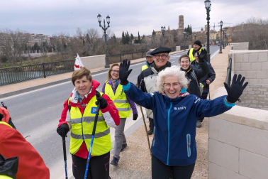 Peregrinos de la Ribera, durante la primera Javierada de 2023.