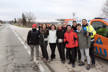 Peregrinos de la Ribera, durante la primera Javierada de 2023.