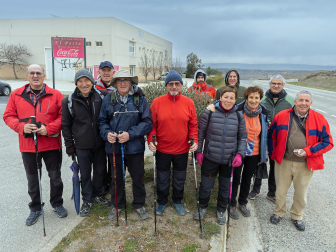 Peregrinos de Tierra Estella, durante la primera Javierada de 2023.