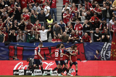 Celebración del segundo gol de Osasuna