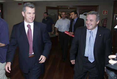 Fotos de la trayectoria de Patxi Izco como presidente de Osasuna. /