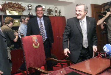 Fotos de la trayectoria de Patxi Izco como presidente de Osasuna. /